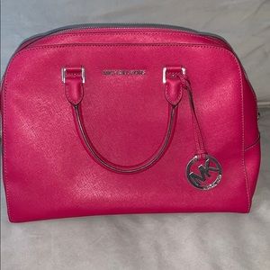 Pink Michael Kors leather bag